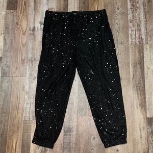 Loft black sequined joggers.